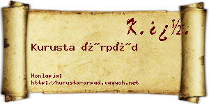 Kurusta Árpád névjegykártya