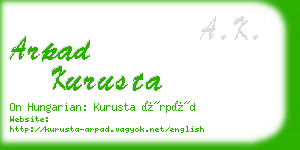 arpad kurusta business card